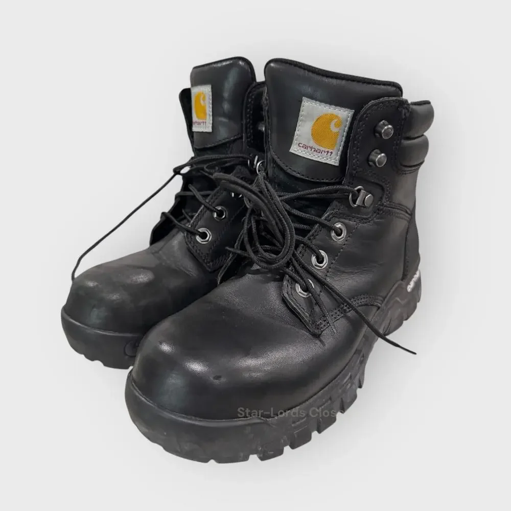 Carhartt Black Leather Lace Up Boots US 8 Heavy Duty Gorpcore